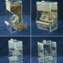 Clear Acrylic Pet Parrot Bird Automatic Cage Feeder Size Small Double Hopper