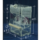 Clear Acrylic Pet Parrot Bird Automatic Cage Feeder Size Small Double Hopper
