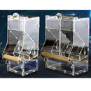 Clear Acrylic Pet Parrot Bird Automatic Cage Feeder Size Small Double Hopper