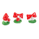 Miniature Mushroom Bushes Garden Resin Landscape DIY Decor Red Pack Of 10 PCS