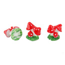 Miniature Mushroom Bushes Garden Resin Landscape DIY Decor Red Pack Of 10 PCS