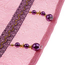 250*100cm Peony Beads Voile Curtain Living Room Window Tulle Curtain Purple