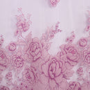 250*100cm Peony Beads Voile Curtain Living Room Window Tulle Curtain Purple