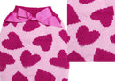 Pink Heart Pattern Charms Sweater Warm Clothes For Pet Dogs Winter Clothing Apparel Outfit Supplies Size XS
