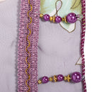 Wine Red Flower Voile Window Curtain Panel Sheer Tulle Drape Beads Valance