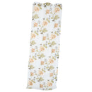 Generic Yellow Flower Pattern Voile Tulle Door Window Curtains Panel Drapes with Beads 250x100cm