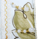 Generic Yellow Flower Pattern Voile Tulle Door Window Curtains Panel Drapes with Beads 250x100cm