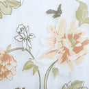 Generic Yellow Flower Pattern Voile Tulle Door Window Curtains Panel Drapes with Beads 250x100cm