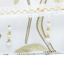 Generic Yellow Flower Pattern Voile Tulle Door Window Curtains Panel Drapes with Beads 250x100cm