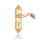 Modern European Indoor Latch Room Door Panel Locks Handle + Key Golden