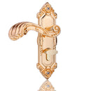 Modern European Indoor Latch Room Door Panel Locks Handle + Key Golden