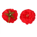 Artificial Camellia Flower Heads Silk Rose Hair Clip Wedding Party Decor Red Pack Of 10PCS