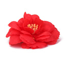 Artificial Camellia Flower Heads Silk Rose Hair Clip Wedding Party Decor Red Pack Of 10PCS