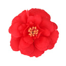 Artificial Camellia Flower Heads Silk Rose Hair Clip Wedding Party Decor Red Pack Of 10PCS