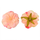 Artificial Camellia Flower Heads Silk Rose Hair Clip Wedding Party Decor Champagne Pack Of 10PCS