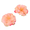 Artificial Camellia Flower Heads Silk Rose Hair Clip Wedding Party Decor Champagne Pack Of 10PCS