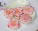 Artificial Camellia Flower Heads Silk Rose Hair Clip Wedding Party Decor Champagne Pack Of 10PCS