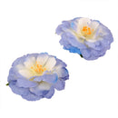 Artificial Camellia Flower Heads Silk Rose Hair Clip Wedding Party Decor Blue Pack Of 10PCS