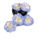 Artificial Camellia Flower Heads Silk Rose Hair Clip Wedding Party Decor Blue Pack Of 10PCS