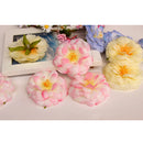 Artificial Camellia Flower Heads Silk Rose Hair Clip Wedding Party Decor Yellow Pack Of 10PCS