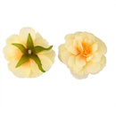 Artificial Camellia Flower Heads Silk Rose Hair Clip Wedding Party Decor Yellow Pack Of 10PCS