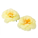 Artificial Camellia Flower Heads Silk Rose Hair Clip Wedding Party Decor Yellow Pack Of 10PCS