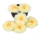 Artificial Camellia Flower Heads Silk Rose Hair Clip Wedding Party Decor Yellow Pack Of 10PCS