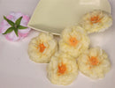 Artificial Camellia Flower Heads Silk Rose Hair Clip Wedding Party Decor Yellow Pack Of 10PCS