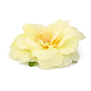 Artificial Camellia Flower Heads Silk Rose Hair Clip Wedding Party Decor Yellow Pack Of 10PCS