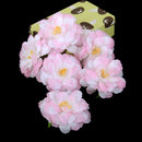 Artificial Camellia Flower Heads Silk Rose Hair Clip Wedding Party Decor Pink Pack Of 10PCS