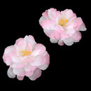 Artificial Camellia Flower Heads Silk Rose Hair Clip Wedding Party Decor Pink Pack Of 10PCS