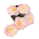 Artificial Camellia Flower Heads Silk Rose Hair Clip Wedding Party Decor Pink And Yellow Pack Of 10PCS