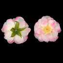 Artificial Camellia Flower Heads Silk Rose Hair Clip Wedding Party Decor Pink And Yellow Pack Of 10PCS