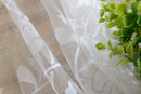 Flocking Peony Sheer Curtain Panel Window Tulle Divider White 100*200cm