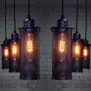 Vintage Mesh Cylinder Design Pendant Light Hanging Lampshade for Home Bar