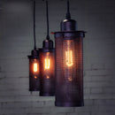 Vintage Mesh Cylinder Design Pendant Light Hanging Lampshade for Home Bar
