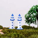 10x Miniature Resin Mediterranean Lighthouse Pharos Micro Landscape Home Decor