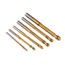 6pcs Ti Step Drill Bit Home Woodworking Tool Metal Cutting Hole Saw HSS4241