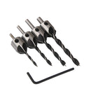 4x HSS Flute Countersink Drill Bit Screw Woodworking Chamfer Home Warking Tool 3-6mm