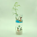 Double-deck Cylinder Creative Glass Flower Vase Table Bottle Container
