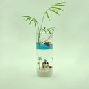Double-deck Cylinder Creative Glass Flower Vase Table Bottle Container