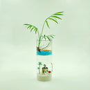 Double-deck Cylinder Creative Glass Flower Vase Table Bottle Container
