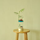 Double-deck Cylinder Creative Glass Flower Vase Table Bottle Container