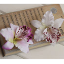 20Pieces 8cm Handmade Flower Silk Orchid Dendrobium Heads Bulk Floral Decor White
