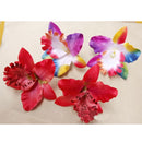 20Pieces 8cm Handmade Flower Silk Orchid Dendrobium Heads Bulk Floral Decor White