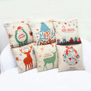 Merry Christmas Reindeer Cotton Linen Throw Pillow Case Cushion Cover Decor Car Sofa Seat Decor