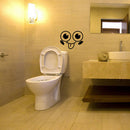 Removable Smile Face Toilet Washroom Letter Decal Wall Sticker DIY PVC Decor