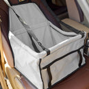 Folding Pet Dog Travel Booster Bag Car Seat Carrier Safety Belt Cover Grey