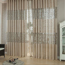 Leaf Pattern Window Door Divider Voile Organdy Sheer Drape Curtain Khaki L