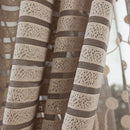Leaf Pattern Window Door Divider Voile Organdy Sheer Drape Curtain Khaki L